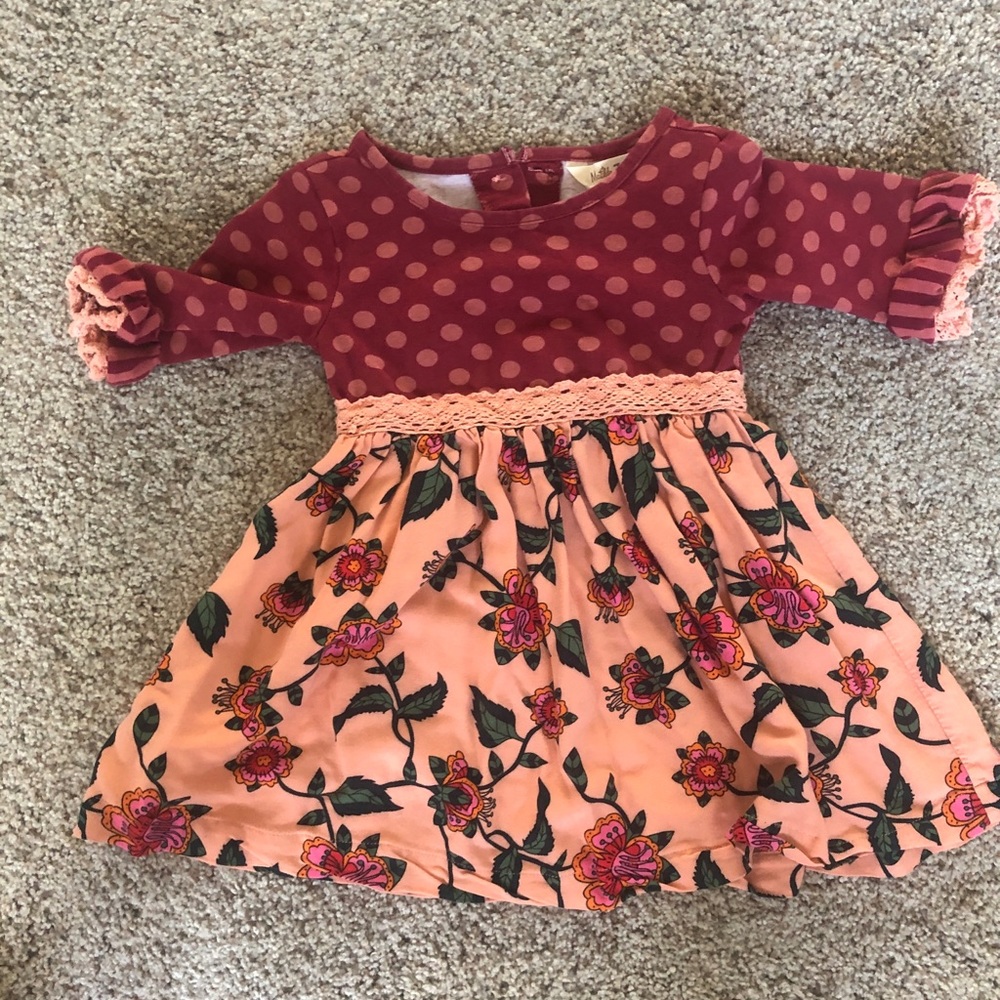 Matilda Jane Red and Peach Floral be Clever Dress